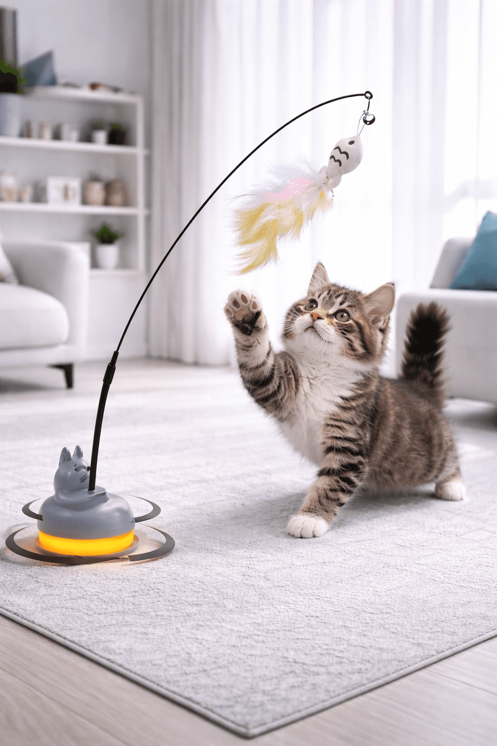 Jouet interactif pour chat avec rotation 360°