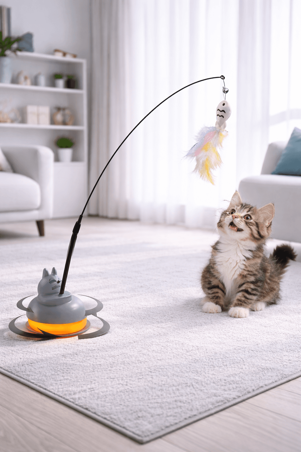 Jouet interactif pour chat avec rotation 360°