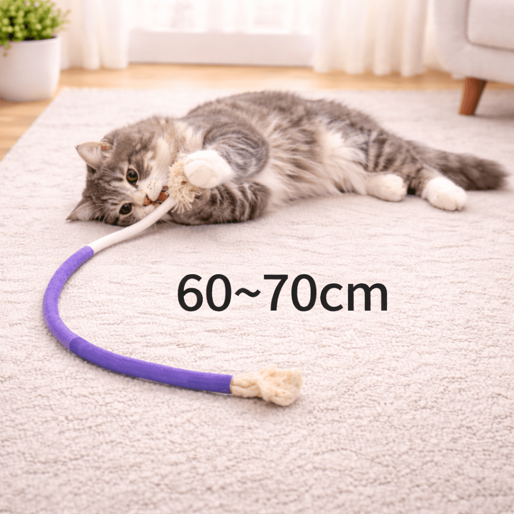 Jouet pour chat flexible avec corde – 60 à 70 cm