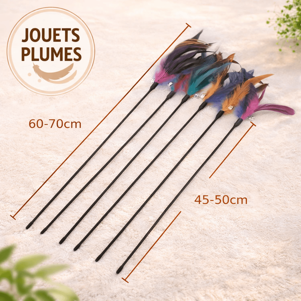 Canne à chat avec plumes