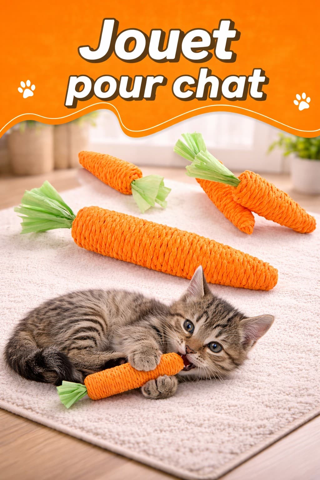 ouet pour chat en forme de carotte – sisal
